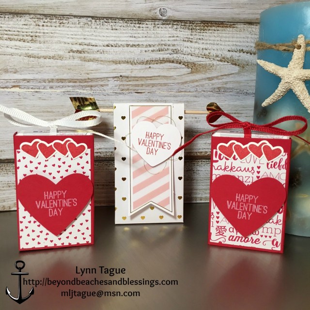 Stampin Up, Valentine Treat Bag, January 2017 Paper Pumpkin, Sending Love Designer Series Paper (DSP) Stack, Sealed with Love Bundle, Sending Love Suite, Sending Love Ribbon Combo Pack, Designed by Demo Lynn Tague. More cards and gift ideas at BeyondBeachesandBlessings.com, #BeyondBeachesandBlessings