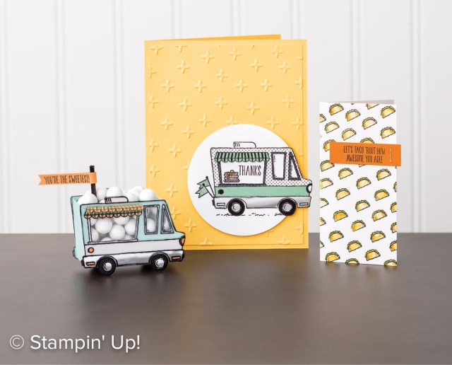 Stampin Up, Sale-A-Bration, SAB, Tasty Truck stamp set samples, Demo Lynn Tague, See cards and gifts ideas at BeyondBeachesandBelssings.com #BeyondBeachesandBlessings