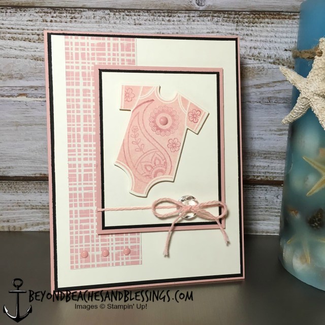 Stampin Up, CAS, Baby's First Birthday Card, Something For Baby Stamp Set, Baby's FIrst Framelits Dies, Playful Palette Designer Series Paper Stack, designed by Demo Lynn Tague, See more cards and gifts ideas at BeyondBeachesandBlessings.com #BeyondBeachesandBlessings