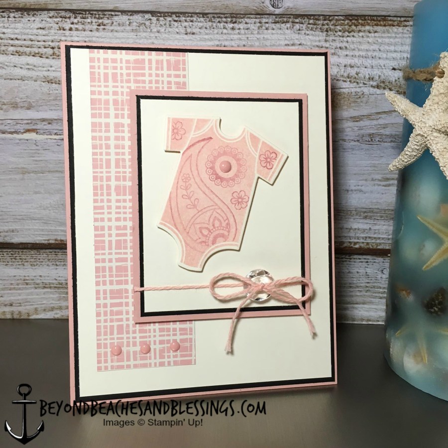 Stampin Up, CAS, Baby's First Birthday Card, Something For Baby Stamp Set, Baby's FIrst Framelits Dies, Playful Palette Designer Series Paper Stack, designed by Demo Lynn Tague, See more cards and gifts ideas at BeyondBeachesandBlessings.com #BeyondBeachesandBlessings