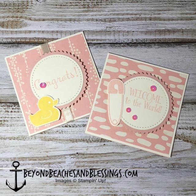 Stampin Up, CAS, Baby Card, Bundle of Love Specialty Designer Series Paper, Starburst Punch, Stitched Shapes Framelits, designed by Demo Lynn Tague, See more cards and gifts ideas at BeyondBeachesandBlessings.com #BeyondBeachesandBlessings