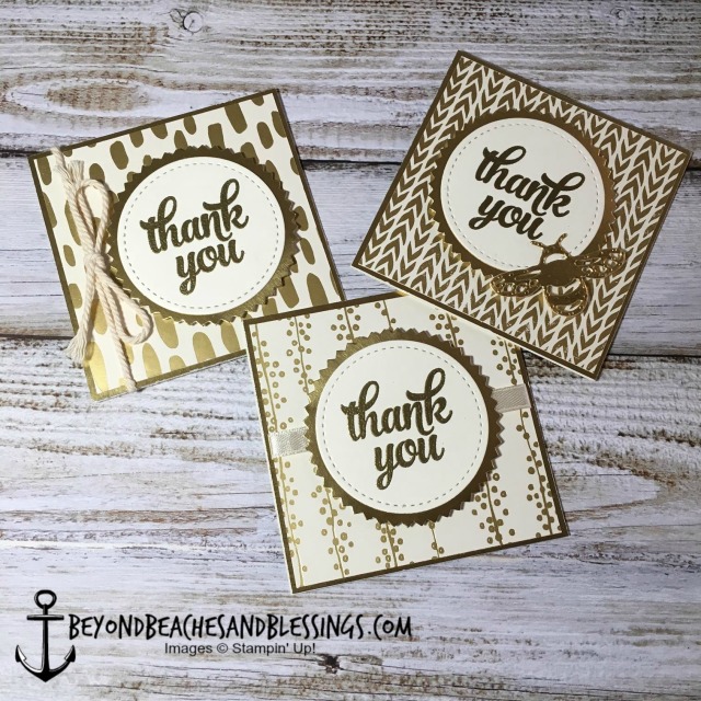 Stampin Up, CAS, Birthday Card, Bundle of Love Specialty Designer Series Paper, Stitched Shapes Framelits, Layering Ovals Framelits, Gold Foil, designed by Demo Lynn Tague, See more cards and gifts ideas at BeyondBeachesandBlessings.com #BeyondBeachesandBlessings